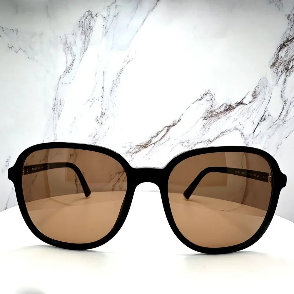 New MIU MIU Sunglasses MU B01S 16K90Q Black Brown Lens Oversized Pillow Square - Picture 4 of 16